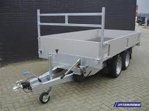 Kieper aanhangwagen tandemasser, 3x1.60m, 2700 kilo